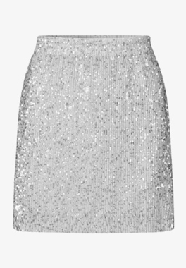 Stine Goya - Floretta Skirt Sequins Jersey Silver